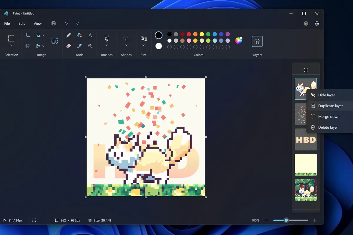 Encore des nouveautés pour Microsoft Paint : faites place aux calques !