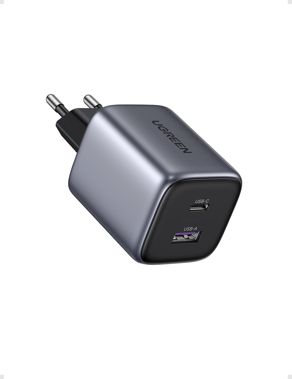 Chargeur Ugreen Nexode GaN 2 Ports USB-C Rapide – 2x USB, 2 Ports, Noir, Neuf