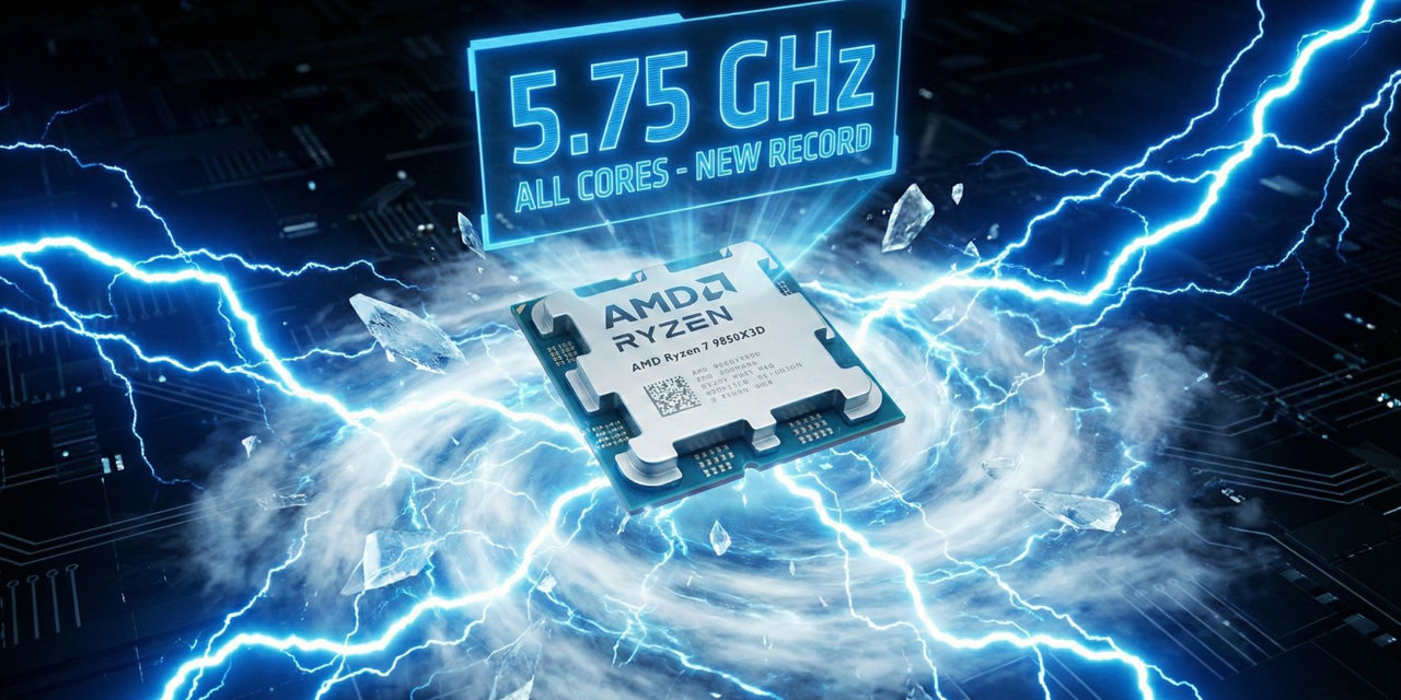 Le Ryzen 7 9850x3d d'AMD s'envole à 5,75 ghz sur tous les cœurs
