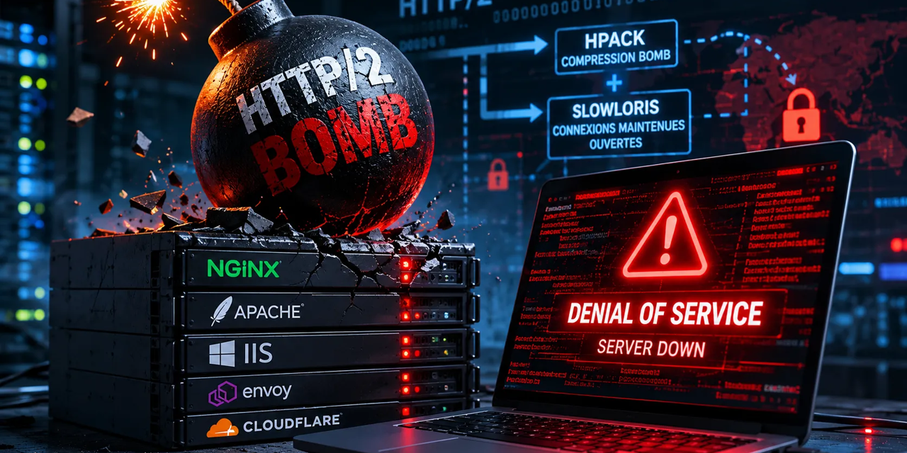 HTTP/2 Bomb : une nouvelle attaque DoS menace NGINX, Apache, IIS, Envoy et Cloudflare Pingora