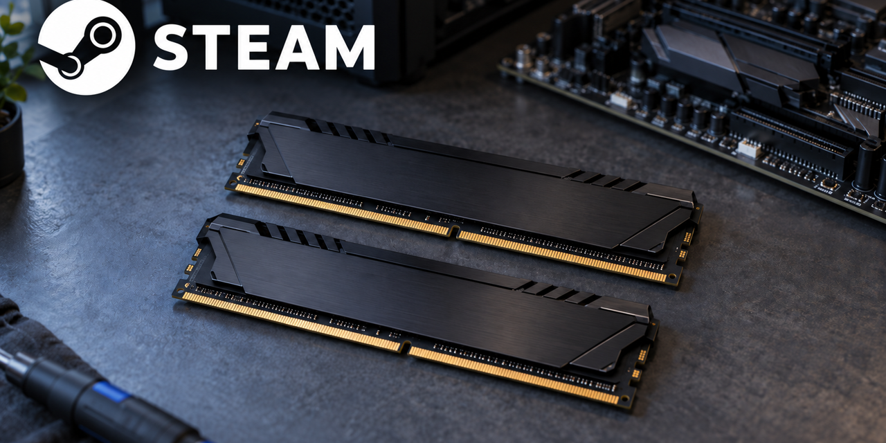 Steam : les 32 Go de RAM passent en tête, AMD se rapproche d’Intel