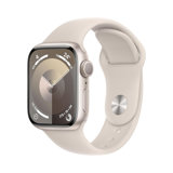 Smartwatch Apple Watch Series 9 (41 mm GPS) avec boîtier Aluminium et Bracelet Sport lumière stellaire (S/M)