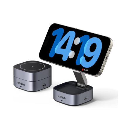 Chargeur à Induction UGREEN 15W Qi Compatible avec MagSafe 2 en 1