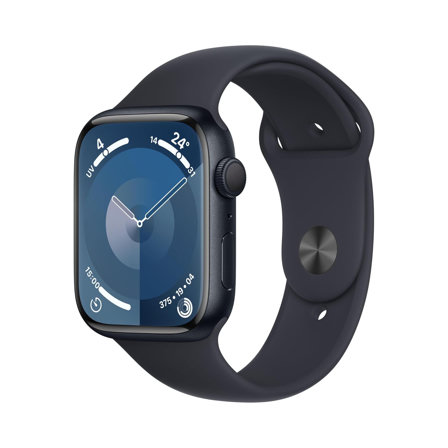 Smartwatch  Apple Watch Series 9 (45 mm GPS) avec boîtier Aluminium et Bracelet Sport Minuit