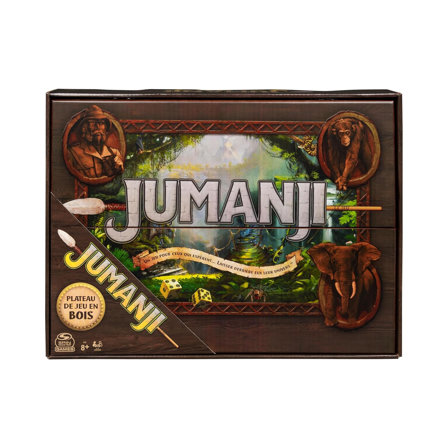 Jeu de Société JUMANJI Le Jeu avec Plateau Bois Retro Nouvelle Edition Jeu 8 Ans et +