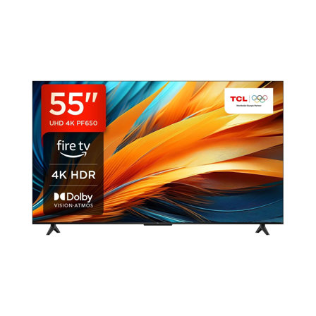 TCL 55PF650 55 Pouces 4K Ultra HD, HDR TV, Smart LED Fire TV (Dolby Vision, Dolby Atmos, DTS, HDR 10, Alexa intégré, Airplay2, Miracast)