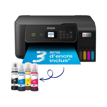 Imprimante multifonction A4 Wi-Fi Epson EcoTank ET-2821 jusqu’à 3 ans d’encre inclus