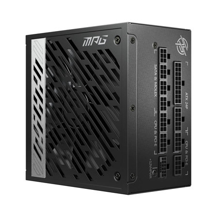 Alimentation MSI MPG A1000G PCIE5, 1000W, Certifié 80 Plus Gold, ATX 3.0 100% Modulaire, Condensateurs Japonais 105°C, Mode 0 RPM, Câbles Plats - Garantie 10 Ans