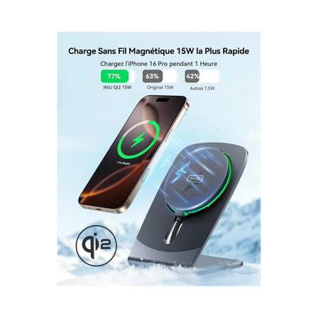 INIU Chargeur Induction iPhone 15W Qi2 – à 12,88 €