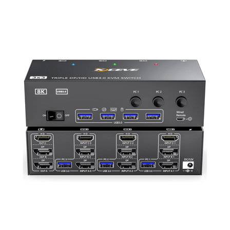 Switch KVM 3 PC / 3 Moniteurs – à 74,99 €