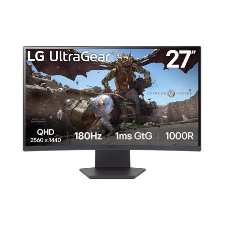 Ecran PC Gaming 27" LG Ultragear™ 27GS60QC-B.AEU  - Dalle VA résolution QHD (2560x1440), 1ms 180Hz, HDR 10, sRGB99%, AMD FreeSync