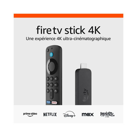 Amazon Fire TV Stick 4K | Appareil de streaming avec prise en charge du Wi-Fi 6 et des technologies Dolby Vision/Atmos et HDR10+