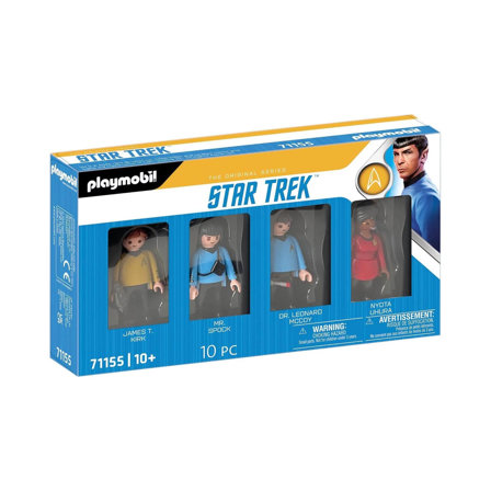 Playmobil 71155 Equipe Star Trek avec Les Personnages de l'équipage du célèbre Vaisseau Entreprise : Le Capitaine Kirk, Spock, Uhura et McCoy