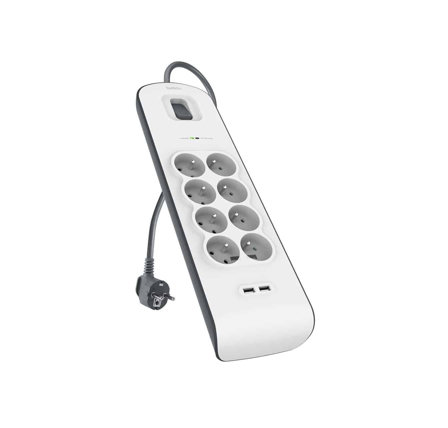 Multiprise/Parafoudre 8 Prises Belkin - BSV804ca2M avec 2 Ports USB