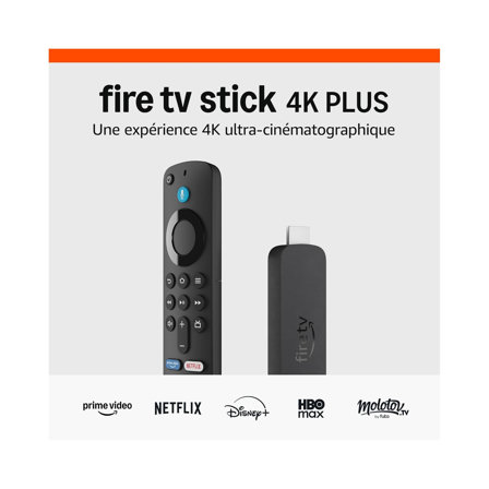 Amazon Fire TV Stick 4K Plus, avec prise en charge du Wi-Fi 6 et des technologies Dolby Vision/Atmos et HDR10+