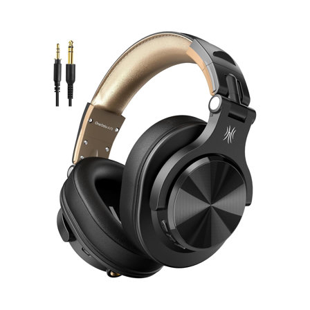 Casque Bluetooth OneOdio A70 - BT5.2 avec 72 Heures , Réduction de Bruit CVC 8.0, 3 Câbles - (Noir Or)