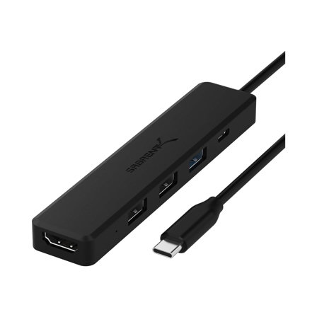 SABRENT hub USB c, Data hub avec HDMI 4K | 1 Port USB 3.2 | 2 USB Port 2.0 | USB-C Power Delivery 60W