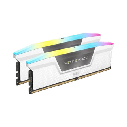 Mémoire CORSAIR Vengeance RGB DDR5 RAM 64GB (2x32GB) 6000MHz Blanc (CMH64GX5M2B6000C30W)