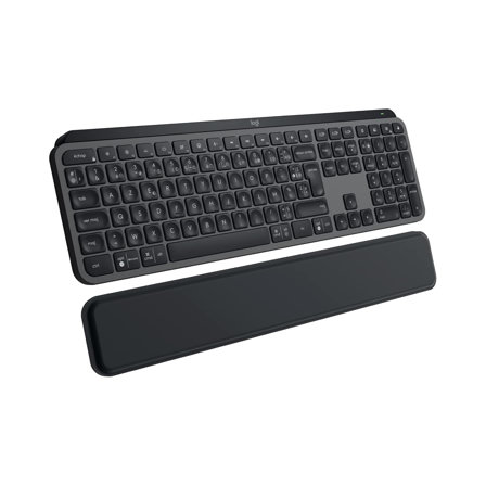 Logitech MX Keys S PLUS Clavier Sans Fil et Repose Poignet, USB C - AZERTY Français, Gris