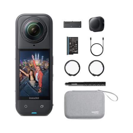 Caméra d'action 360° Insta360 X5 Pack Essentiels - 8K étanche - 3h d'autonomie