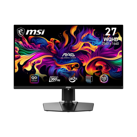 Ecran gaming MSI MAG 271QPX QD-OLED 26.5" WQHD - 2560x1440 Quantum Dot OLED, 360Hz/0,03ms, DisplayHDR True Black 400 - DP 1.4a, HDMI 2.1, USB Type-C