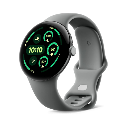 Google Pixel Watch 3 (45 mm) - Boîtier en Aluminium Sauge Mat - Bracelet Vert Sauge