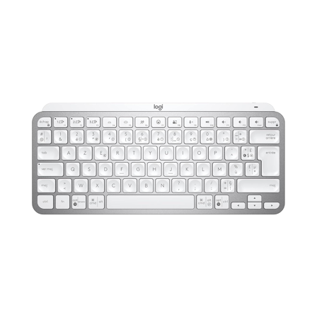 Clavier Sans Fil Logitech MX Keys Mini Minimaliste Bluetooth, Rétroéclairé, USB-C - Gris clair