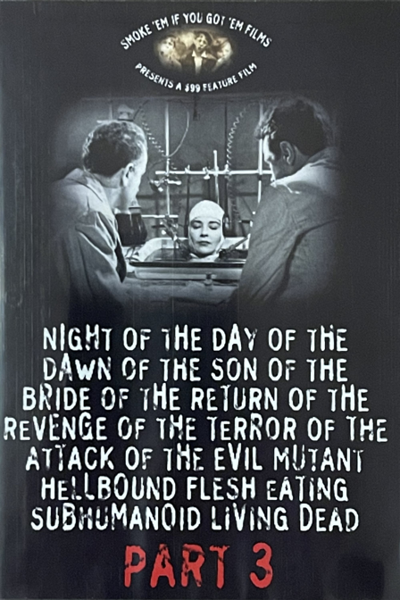 night of the day of the dawn of the son of the bride of the return of the revenge of the terror of the attack of the evil, mutant, hellbound, flesh-eating subhumanoid zombified living dead, part 3