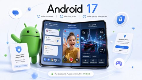 Android 17 est là : bulles flottantes, réactions vidéo et mode gaming pour pliables