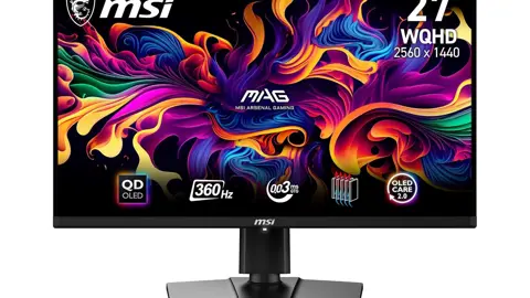 Ecran gaming MSI MAG 271QPX QD-OLED 26.5" WQHD - 2560x1440 Quantum Dot OLED, 360Hz/0,03ms, DisplayHDR True Black 400 - DP 1.4a, HDMI 2.1, USB Type-C