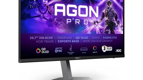 AOC Agon Pro AG276QZD2AM - Moniteur OLED QHD 27 Pouces, 240 Hz, 0,03 ms GtG, FreeSync Premium Pro, comp. G-Sync, HDR400