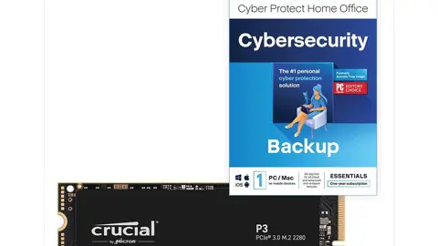 Crucial P3 1To M.2 PCIe Gen3 NVMe SSD interne - Jusqu’à 3500Mo/s - CT1000P3SSD801 (Édition Acronis)