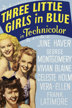 three little girls in blue