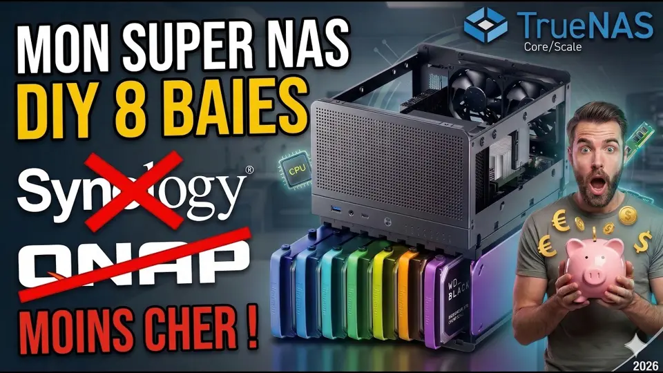 Oubliez Synology, QNAP... ! Montez votre NAS DIY 2026 8 Baies (Tuto TrueNAS) pour MOINS CHER