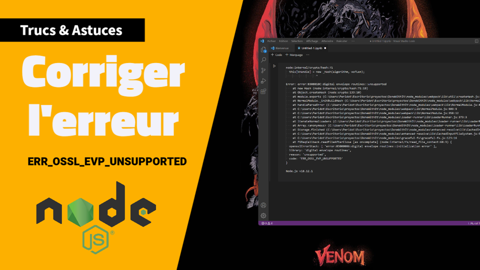 Corriger l'erreur NodeJS "Digital Envelope Routines Error "