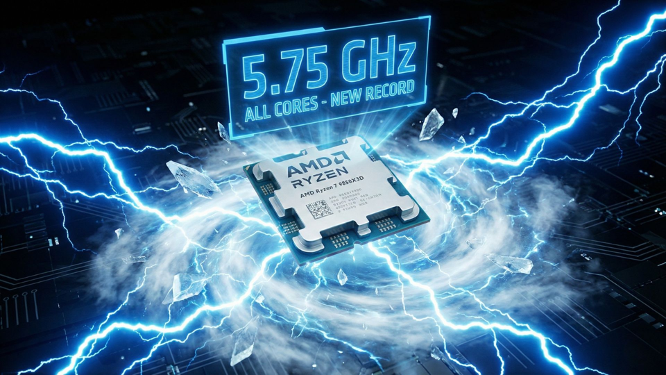 Le Ryzen 7 9850x3d d'AMD s'envole à 5,75 ghz sur tous les cœurs
