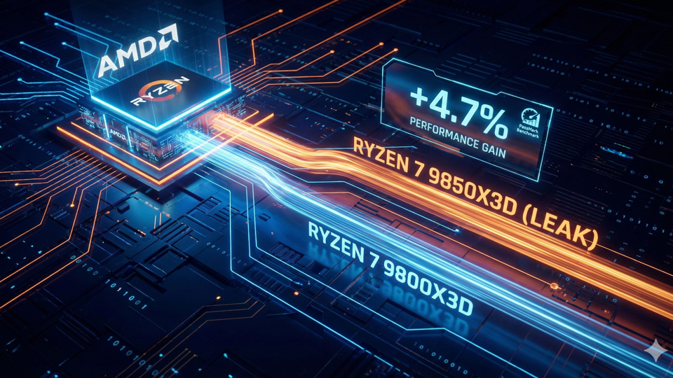 Le Ryzen 7 9850X3D fuite sur PassMark : un gain de puissance confirmé face au 9800X3D