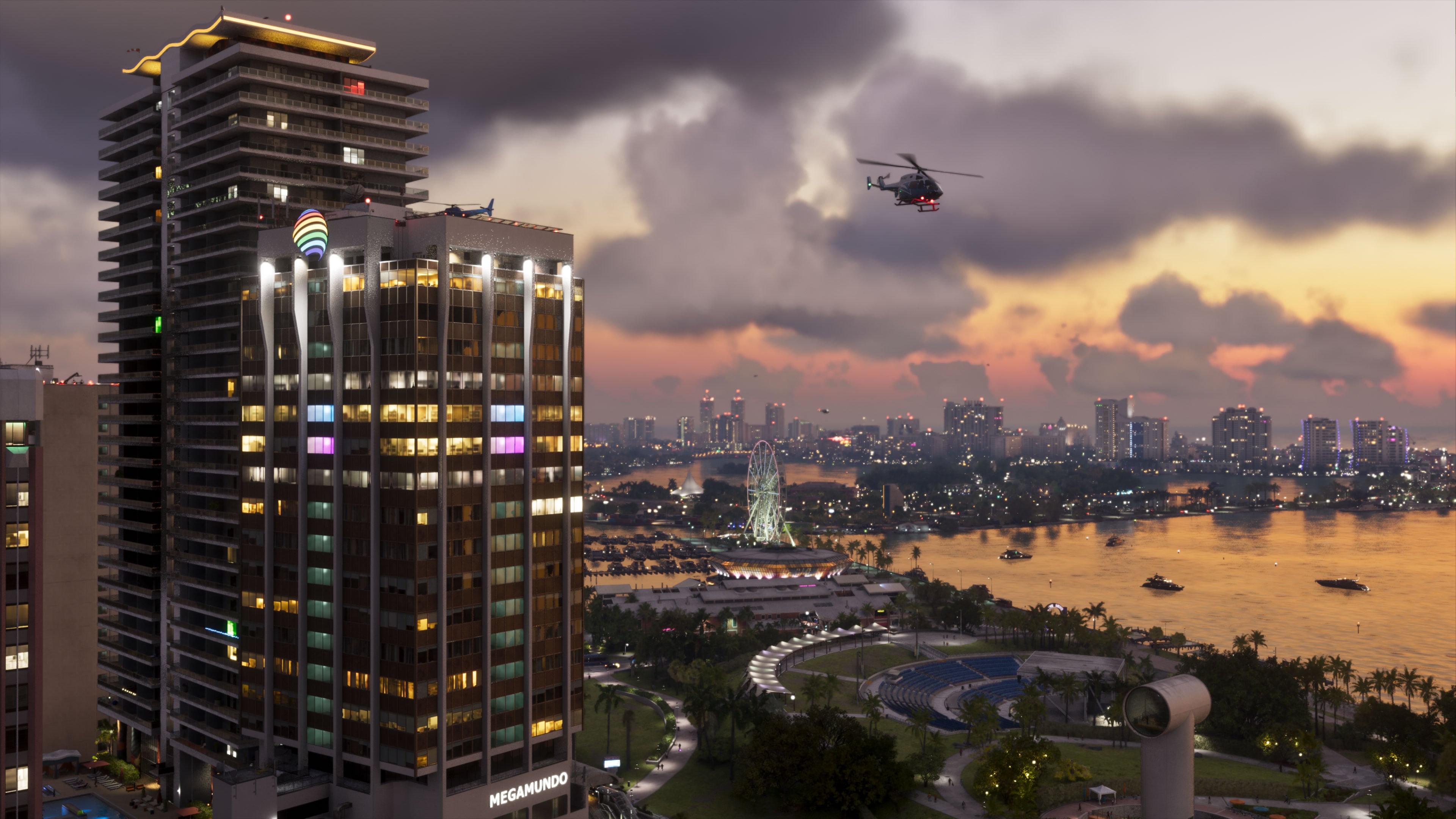 Vue officielle de Vice City publiée par Rockstar Games pour Grand Theft Auto VI.