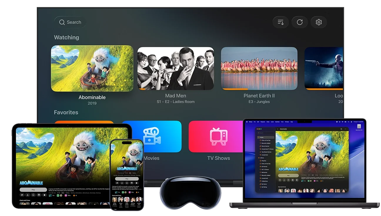 Infuse présenté sur plusieurs appareils Apple